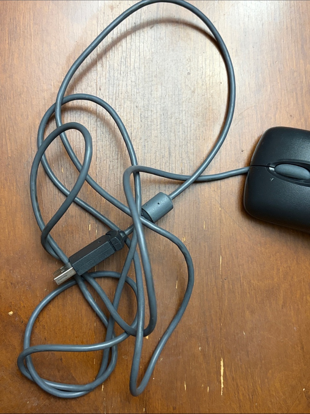 Microsoft Black USB Wired Mouse/PS2 compatible with Gray Cable and Red Accent - Picture 4 of 5